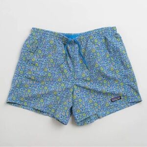 Patagonia Blue Floral Baggies Shorts